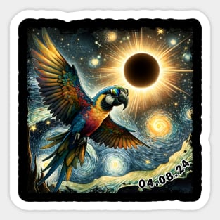 Solar Parrot Encounter: Unique Tee Showcasing Colorful Avian Beauties Sticker